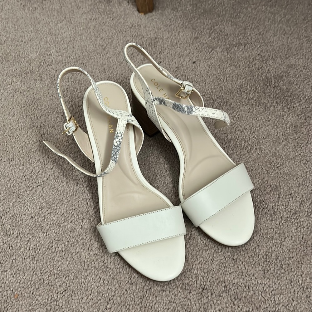 Never worn Cole Haan Off White Black Heels size 6